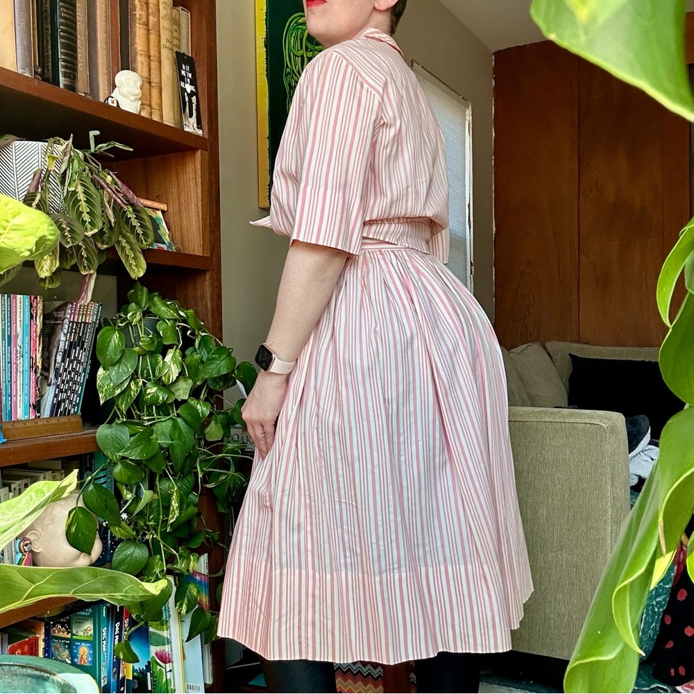 Vintage 50s candy striper skirt set - Picture 4 of 15